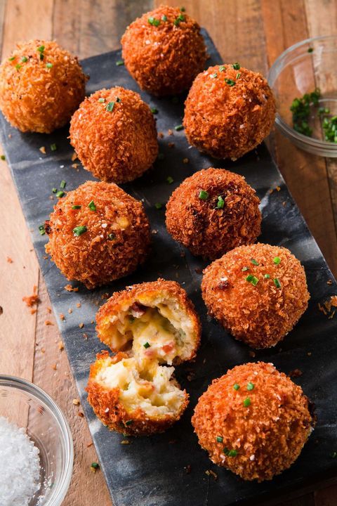 Cheese balls on a platter