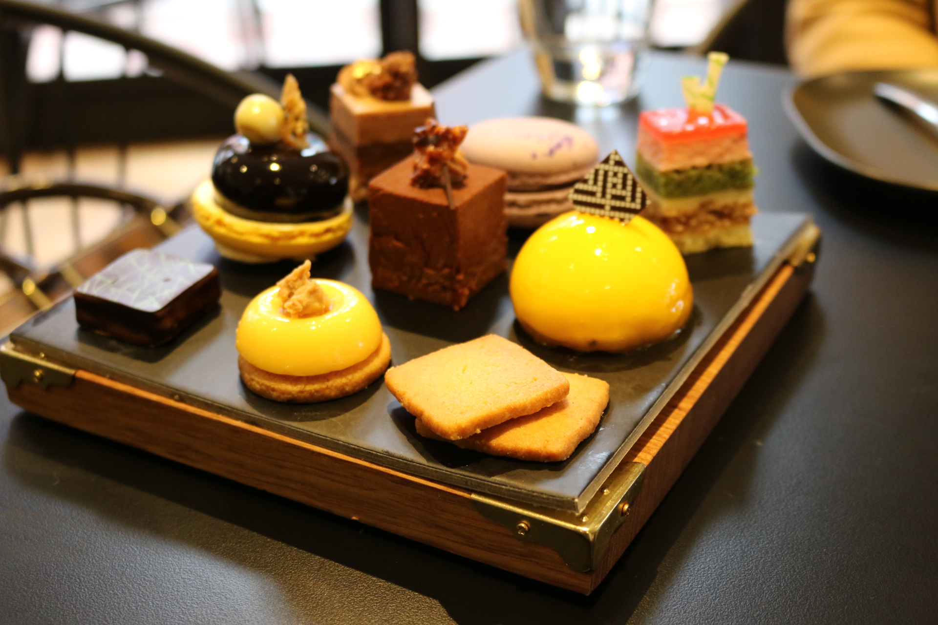 Desserts displayed on a platter